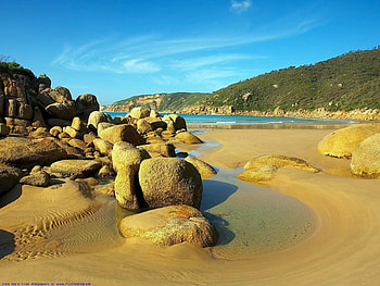 Landscape, Stones, Beach HD wallpaper