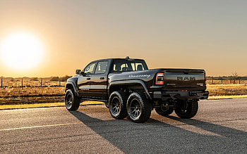 2022, Hennessey Mammoth 1000 TRX, 6x6, rear view, exterior, Ram 1500 tuning, black Ram 1500 TRX, Ram 1500 6x6, american cars, Ram HD wallpaper