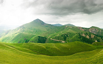Nature, Mountains, Relief, Mainly Cloudy, Overcast HD wallpaper