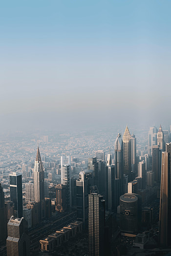 Cities, City, Building, View From Above, Fog, Urban Landscape, Cityscape HD phone wallpaper
