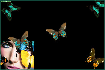 the girl with butterflies, blue, colorful, black, colours, girl, beautiful, sadness, nice, butterflies, lonlyness, face HD wallpaper