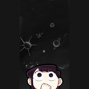 Komi-san, Art, Komi, Moon, Black HD phone wallpaper