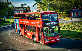 Marcopolo Viale DD Sunny Mercedes-Benz O 500 U, , red bus, 2021 buses, R, double-decker buses, passenger transport, passenger bus, Marcopolo HD wallpaper