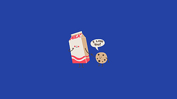 Milk Cookie Love Minimalism, minimalism, love, milk, cookie, artist HD wallpaper