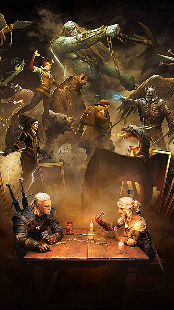 Geralt and Ciri, art, Gwent HD phone wallpaper