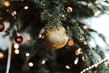 Holidays, New Year, Gold, Christmas, Ball, Christmas Tree, Decoration, Golden HD wallpaper