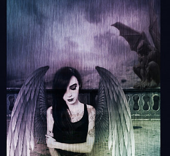 Fallen Angel, Negro, Cielo, Dark, Luz, Falle Angel, Angel, Aurora HD wallpaper