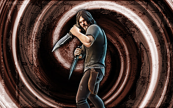 Daryl Dixon, brown grunge background, Fortnite, vortex, Fortnite characters, Daryl Dixon Skin, Fortnite Battle Royale, Daryl Dixon Fortnite HD wallpaper