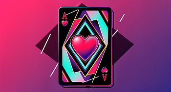 Playing Card Ace of Hearts, playing card, ace of hearts, neon art, digital illustration, geometric design HD wallpaper