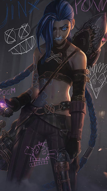 Jinx, art, chest HD phone wallpaper