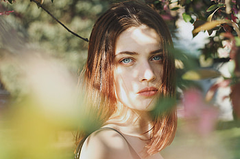 Blue Eyes Girl Brunette Face, blue-eyes, girls, model, brunette HD wallpaper