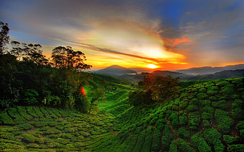 Highlands, Tag , Mountains landscapes, Beautiful sunset HD wallpaper