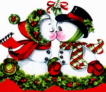 Snowman First Kiss, WInter, First, Kiss, Snowman, Nature HD wallpaper