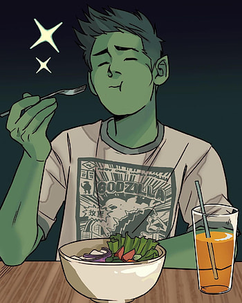 BeastBoy Dinner, vegetarian, dc HD phone wallpaper