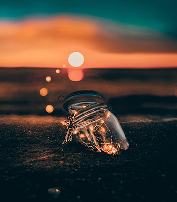 Garland, jar's glow, sunset HD phone wallpaper