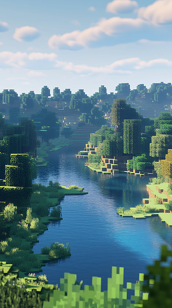 Serene Minecraft Landscape: A Perfect for Gamers, video game, Minecraft HD phone wallpaper