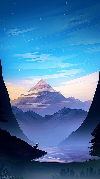 Sunset Mountain View HD phone wallpaper