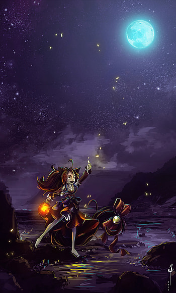 Magic, Art, Night, Witch HD phone wallpaper