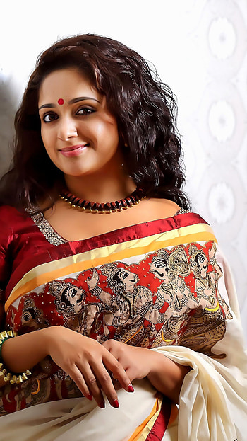 Kavya madhavan, malayalam actress, saree beauty HD phone wallpaper