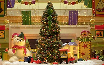 Santa's Gift Shop, snowman, gifts, parcels, christmas tree HD wallpaper