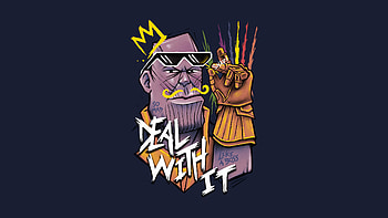 Thanos Deal With It, thanos, artwork, digital-art, superheroes, supervillain, artist HD wallpaper