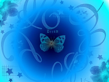 DREAMFLY, blue, stars, design, butterfly HD wallpaper