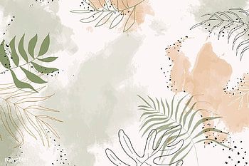 premium vector of Beige leafy watercolor background vector 1222773. Papel de parede do notebook, computador, Papel de parede computador, Watercolor Leaves HD wallpaper