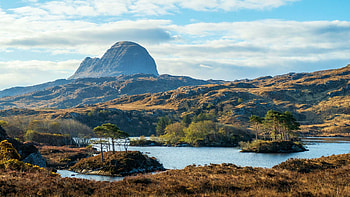 Northwest Highlands, Scotland, landscape, clouds, sky, rocks HD wallpaper