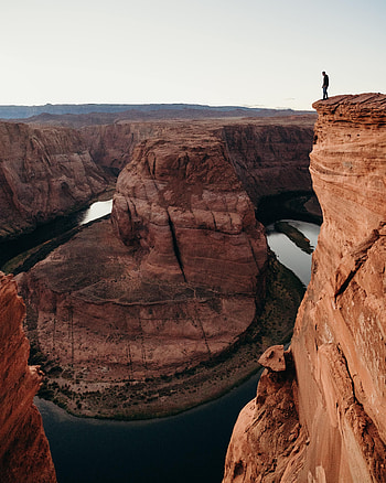 Canyon, Miscellanea, Miscellaneous, Break, Precipice, Human, Person, Loneliness HD phone wallpaper