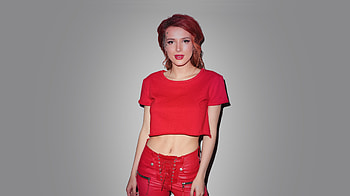 Bella Thorne, red head, red clothes HD wallpaper