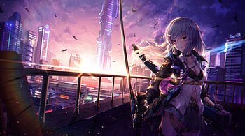 Anime Girl White Hairs Green Eyes , anime-girl, anime, artist, artwork, digital-art HD wallpaper