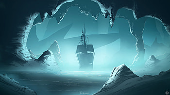 Glacier Ship Art , ship, glacier, artist, artwork, digital-art, artstation HD wallpaper