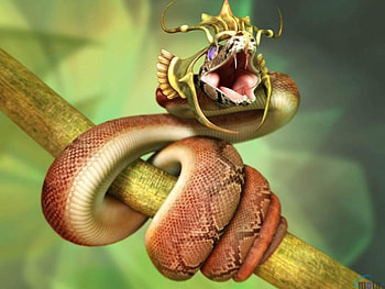 Snake, branch, aniamls, green HD wallpaper