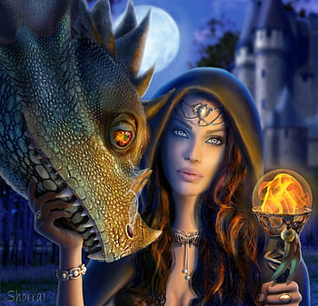 fairy with dragon, fairy, dragon, fairies, fantasy HD wallpaper