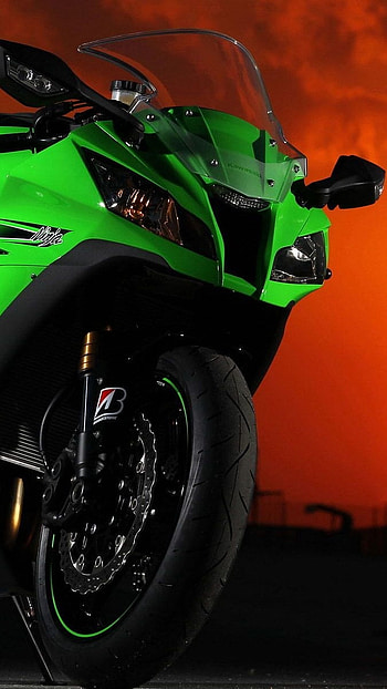 Ninja Bike, Sunset Background, sunset, background HD phone wallpaper
