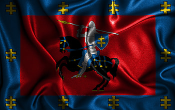 Vilnius flag, , silk wavy flags, Lithuanian counties, Flag of Vilnius, Day of Vilnius, fabric flags, 3D art, Vilnius, Europe, Counties of Lithuania, Vilnius 3D flag, Lithuania HD wallpaper