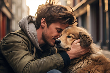 AI Art — Heartfelt Canine Embrace, Dog HD wallpaper