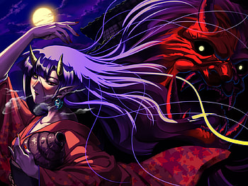 Hinomoto Oniko, japanese, oni, devil, evil, horn, women HD wallpaper