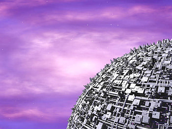 Artificial Moon, purple, moon, space, sky, satellite HD wallpaper