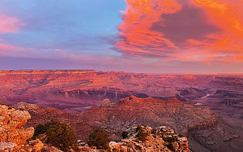Sunrise at Grand Canyon, Arizona, colors, sky, mountains, rocks, cloud HD wallpaper