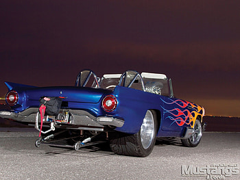 Rolling Thunder, blue, wheelie bar, conv, flames HD wallpaper
