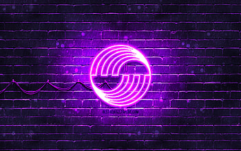 Airbus violet logo, , violet brickwall, Airbus logo, brands, Airbus neon logo, Airbus HD wallpaper