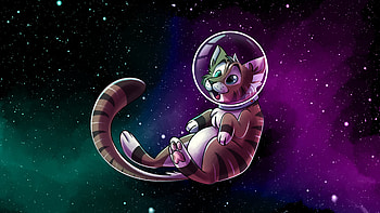 Catstronaut , cat, astronaut, funny, artist, artwork, digital-art, deviantart HD wallpaper