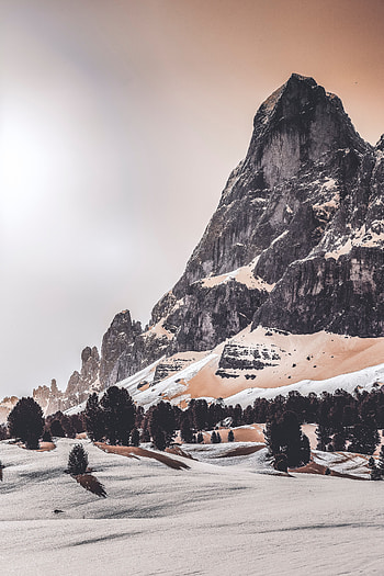 Landscape, Winter, Nature, Trees, Mountains, Snow HD phone wallpaper