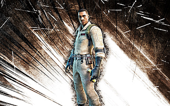 Containment Specialist, grunge art, Fortnite Battle Royale, Fortnite characters, Containment Specialist Skin, brown abstract rays, Fortnite, Containment Specialist Fortnite HD wallpaper