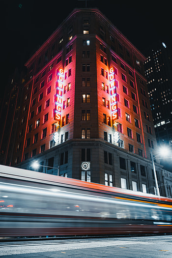 Building, Shine, Light, Miscellanea, Miscellaneous, Long Exposure, Neon, Street HD phone wallpaper