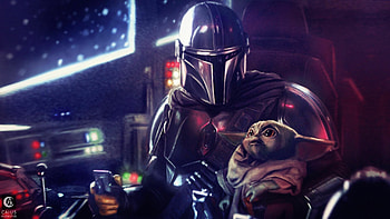 The Mandalorian, OC, Star Wars-inspired, Mandalorian art HD wallpaper