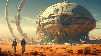 Stunning Sci-Fi Spaceship Exploration, Sci Fi, spaceship, space exploration, futuristic architecture, astronaut HD wallpaper