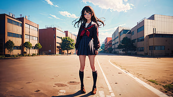 Back To School Anime Girl, anime-girl, anime, artist, artwork, digital-art, deviantart HD wallpaper
