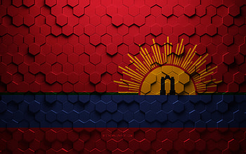 Flag of Carabobo State, honeycomb art, Carabobo State hexagons flag, Carabobo State 3d hexagons art, Carabobo State flag HD wallpaper